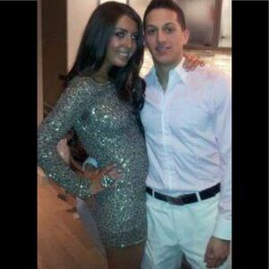 All Saints Gold Sequin Backless Dress